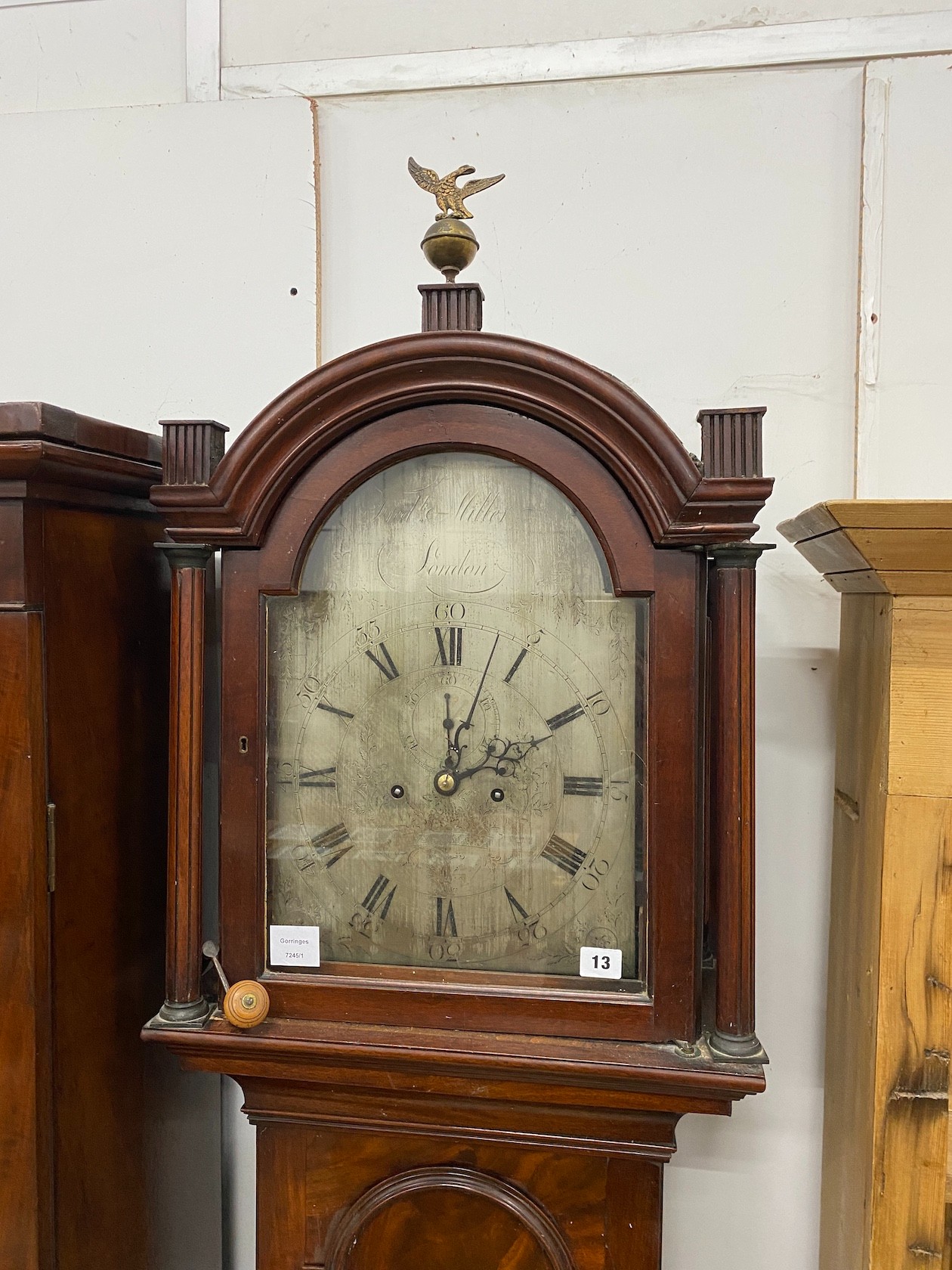 A George III mahogany eight day longcase clock, marked Miller of London, height 222cm